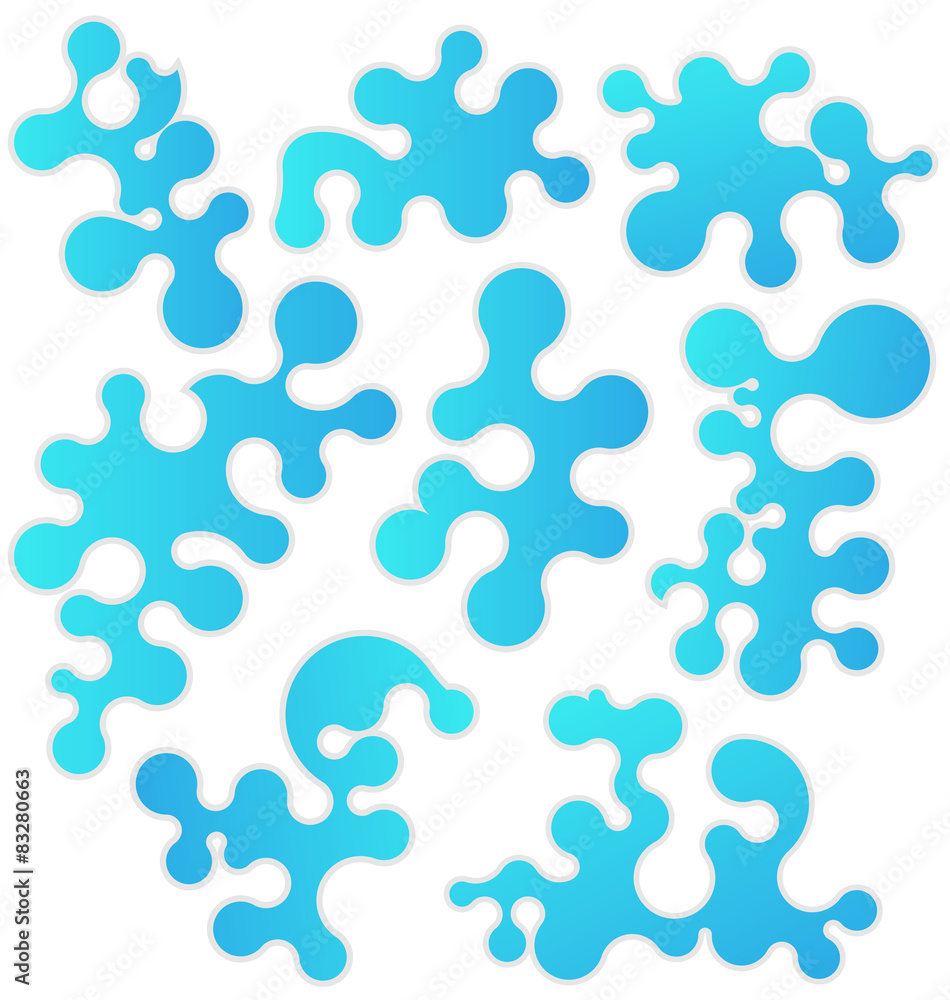 Set bluel figures stylized puzzle Set bluel figures stylized puzzle