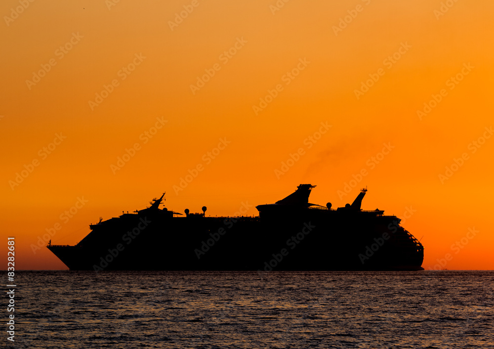 Silhouette of ship