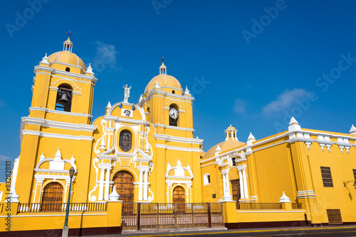 Yellow Cathedral in Trujillo, Peru photo