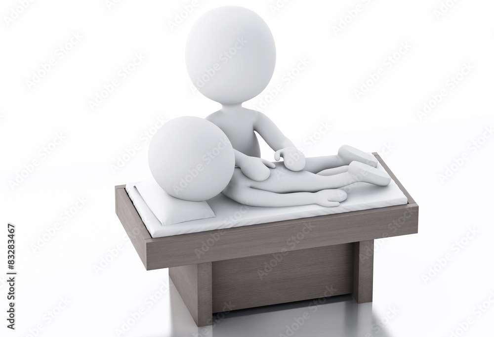 3d relaxed white people enjoing a massage 3d relaxed white people enjoing a massage