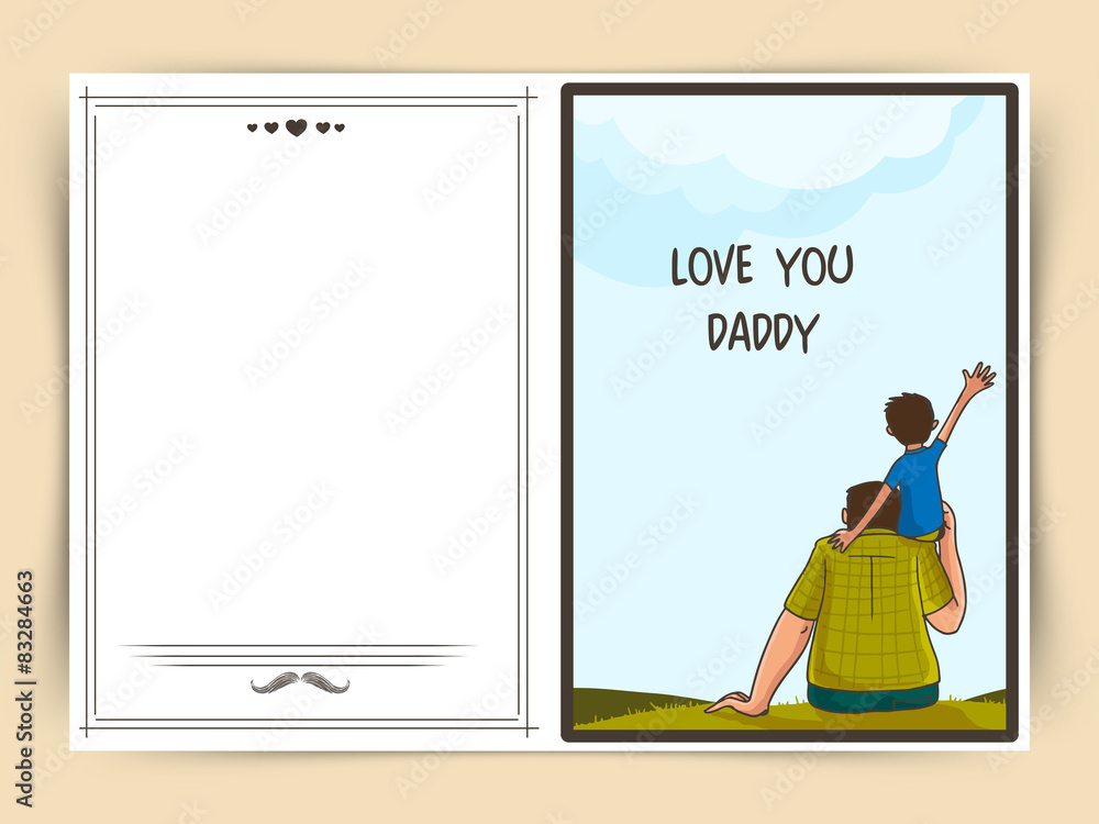 Happy Father's Day celebration greeting card design.