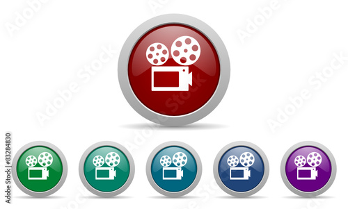 movie vector web icons set