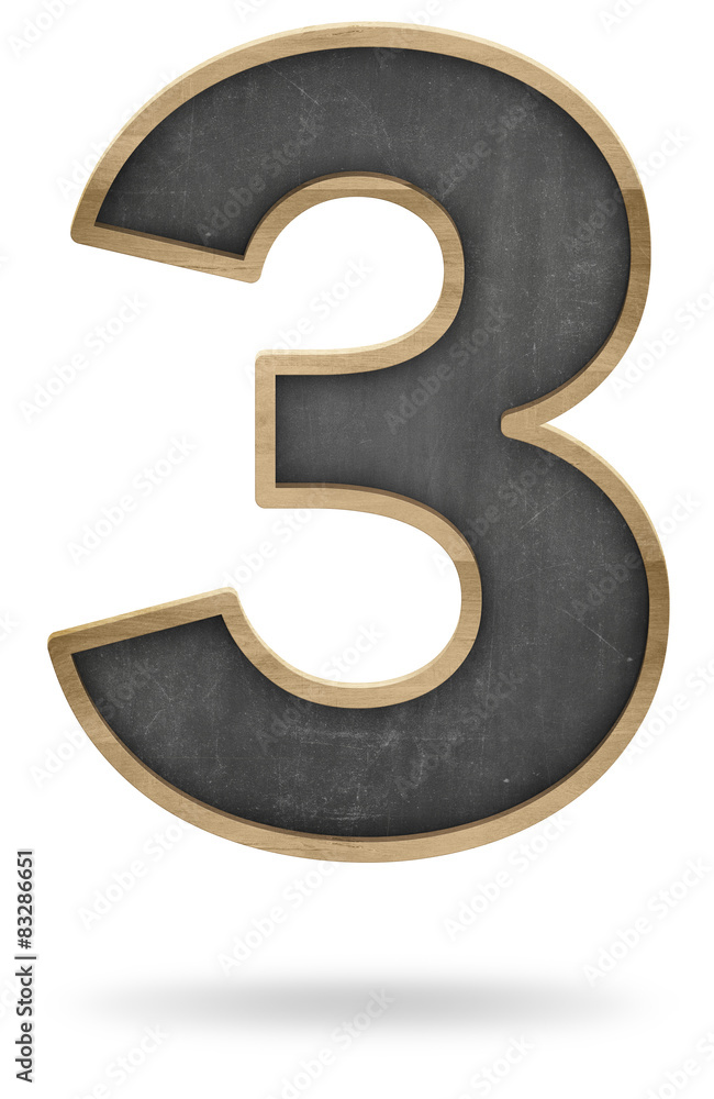Black blank number 3 shape blackboard Black blank number 3 shape blackboard