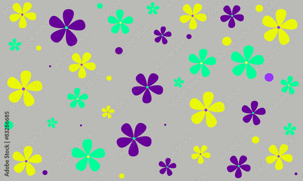 background with circles and flowers