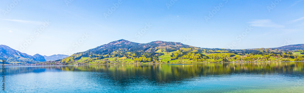 beautiful Attersee in the alps in the Salzkammergut, Austria
