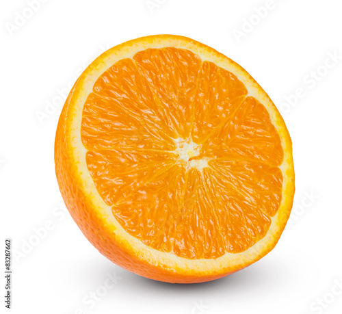 Fresh Orange Slice fruit rich with vitamins isolated on white