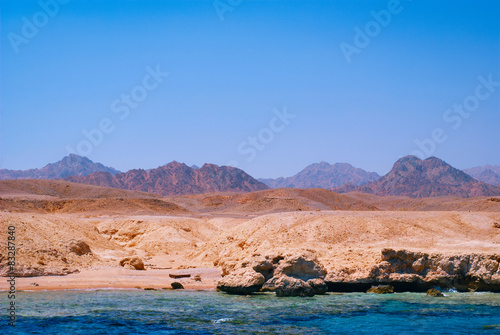 View of the Red Sea and coast Sinai, Egypt