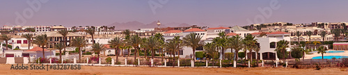 Panorama Hotels and the palm trees of Egypt.