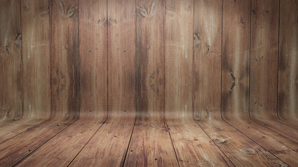 Curved wooden background