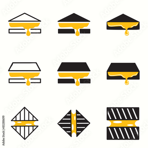 Grilled Cheese icons set