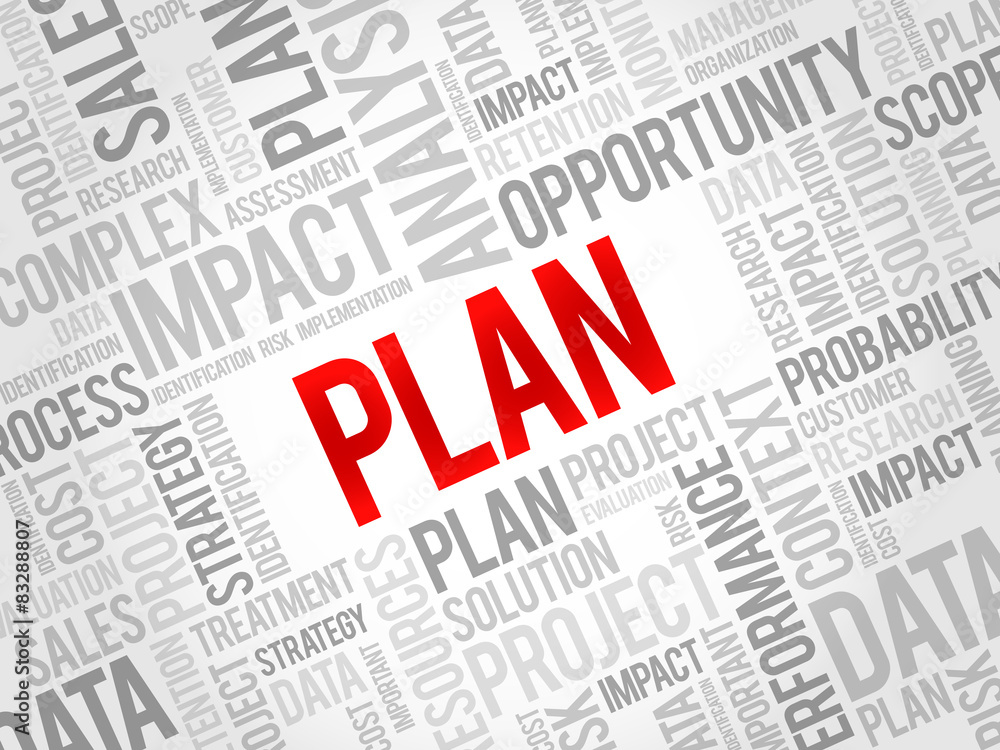 PLAN word cloud, business concept PLAN word cloud, business concept