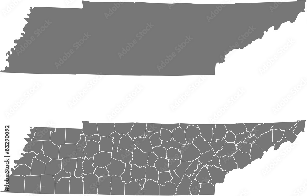 Naklejka premium map of Tennessee
