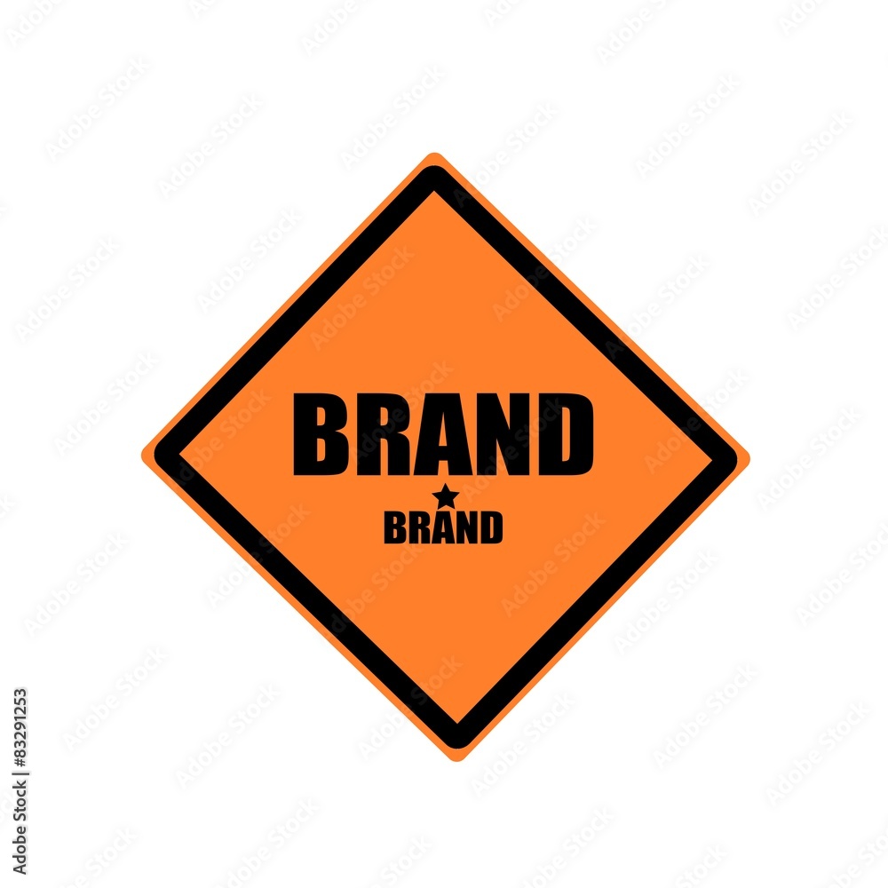 Brand black stamp text on orange background Brand black stamp text on orange background