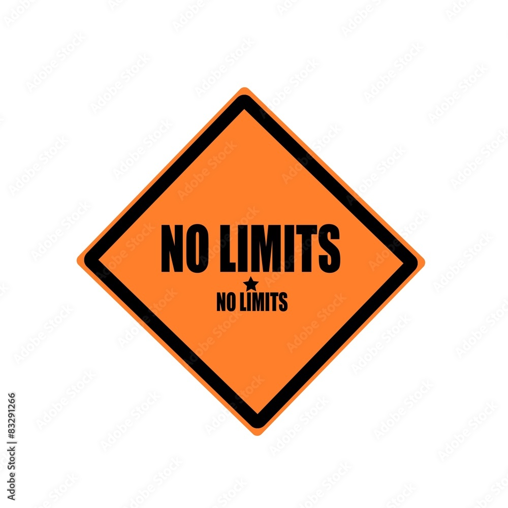 No Limits black stamp text on orange background No Limits black stamp text on orange background