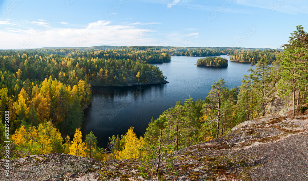 Top view of the lake Repovesi