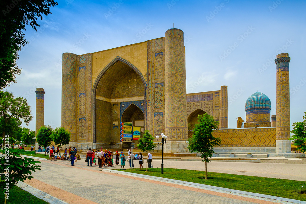 Obraz premium Bibi-Khanym mosque, Samarkand, Uzbekistan. UNESCO.