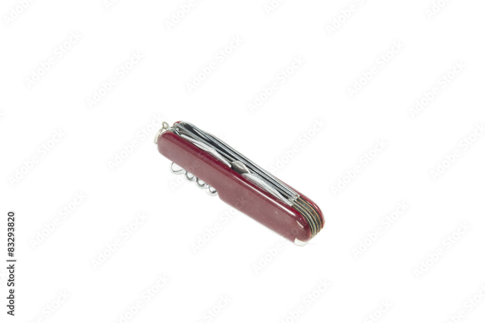 Old pocket knife on white screen Old pocket knife on white screen