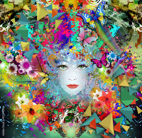 девушка в цветах