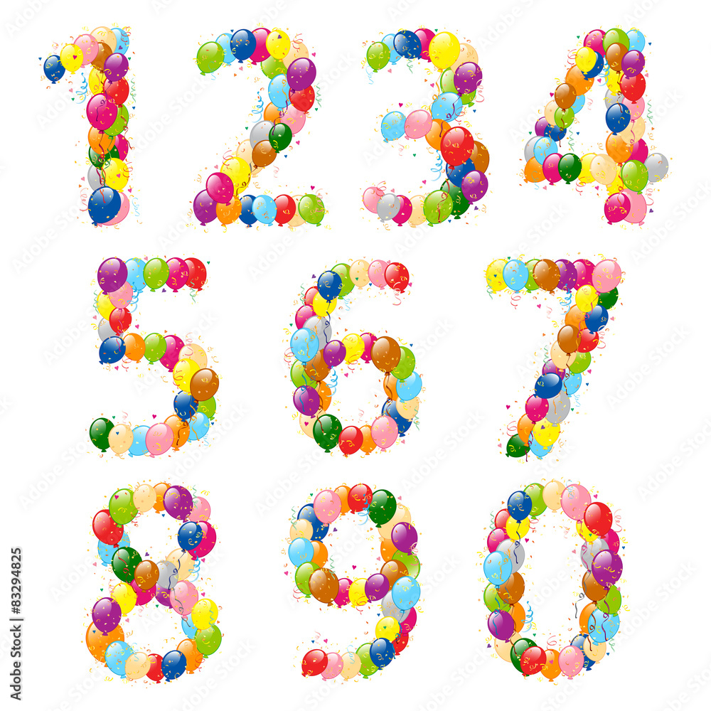 Decorative balloons numbers