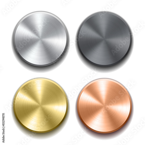Realistic metal buttons