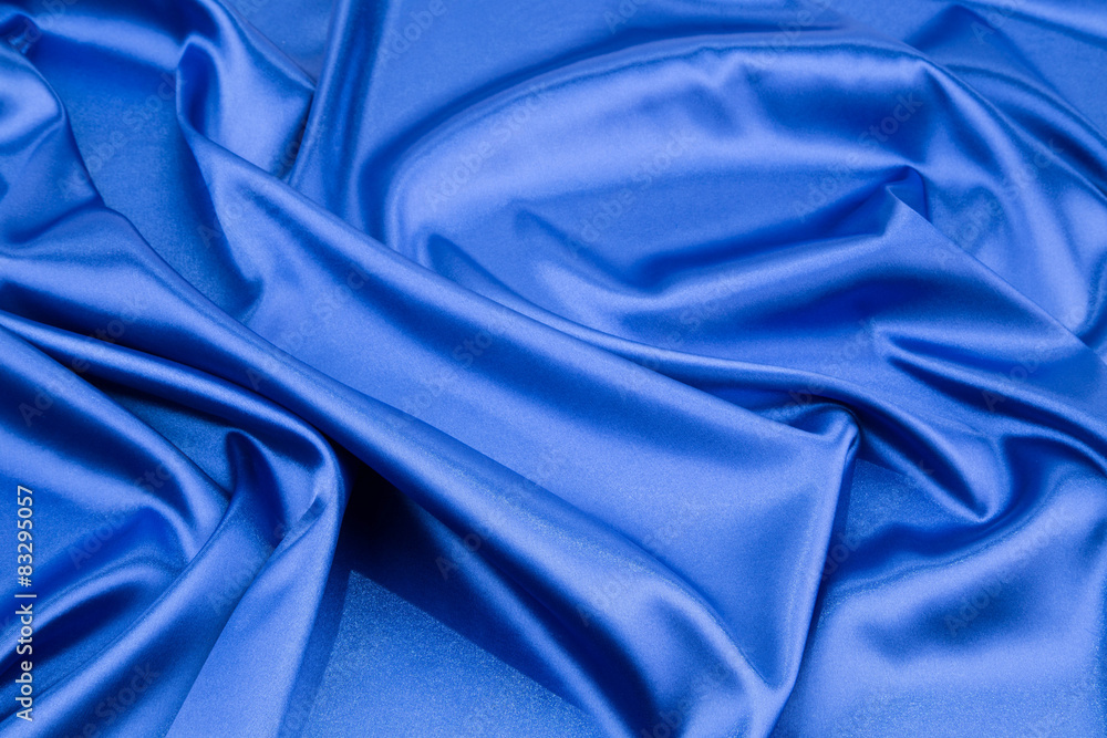 Close up of blue silk. Texture. Close up of blue silk. Texture.
