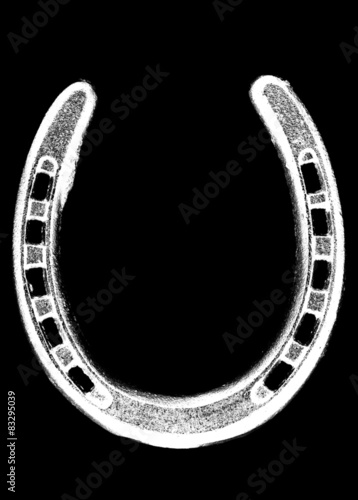 digital photogram of lucky horseshoe
