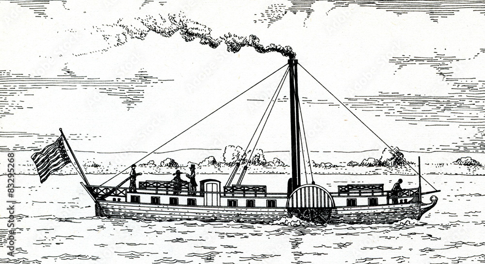 First german paddle steamer “Die Weser”