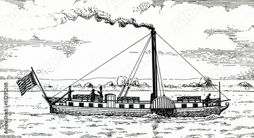 Obraz na płótnie First german paddle steamer “Die Weser” w salonie