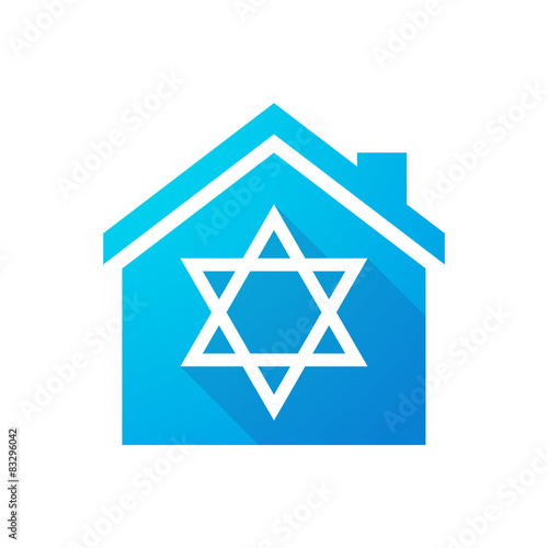 Blue house icon with a David star