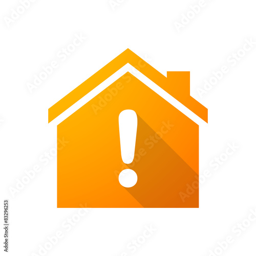 Orange house icon with an exclamation sign