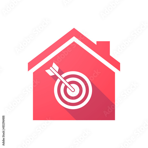 Red house icon with a dart board
