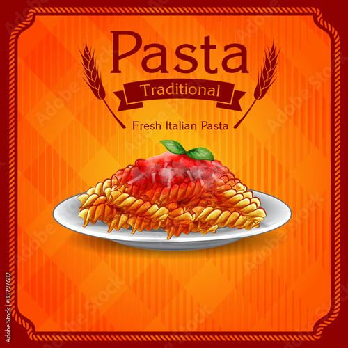 pasta traditional banner orange
