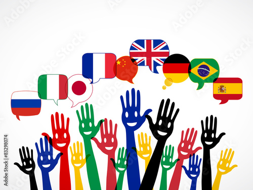 mains bulles : apprendre les langues étrangères #83298074