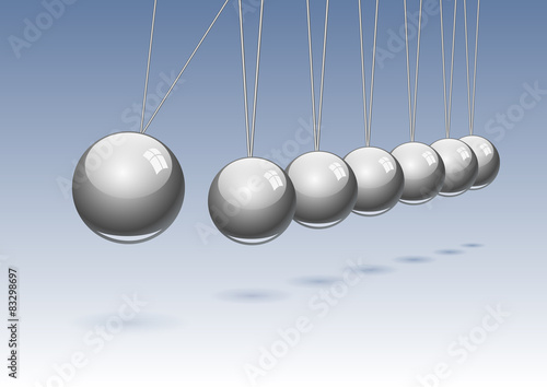 Classic Newton's cradle. Concept of teamwork, vector