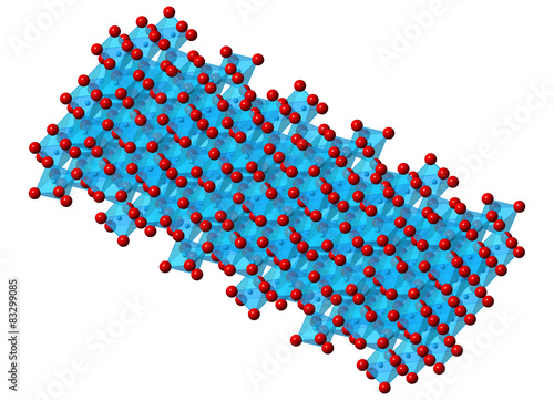 Corundum (Aluminium oxide), crystal structure.  photo