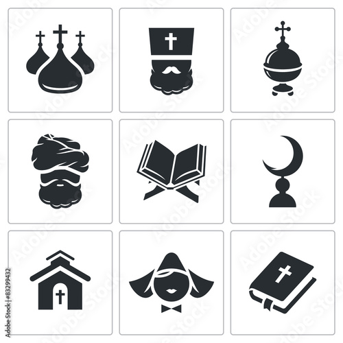 Religion confessions Icon set