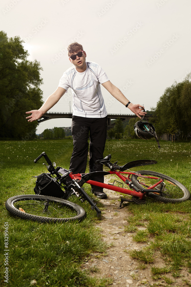 Obraz premium Bad day on bicycle