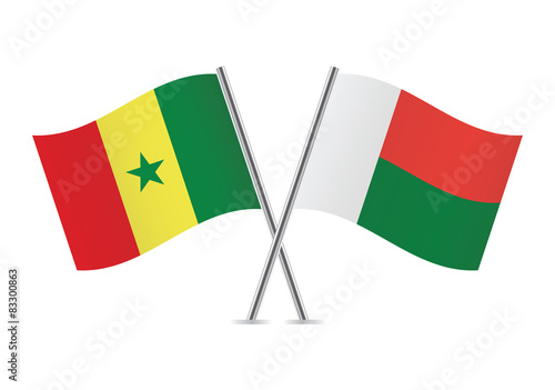 Free Download Madagascar and Senegal flags. Vector illustration. - GFXLoad
