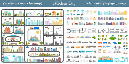 Elements of Modern City - Stock Vector