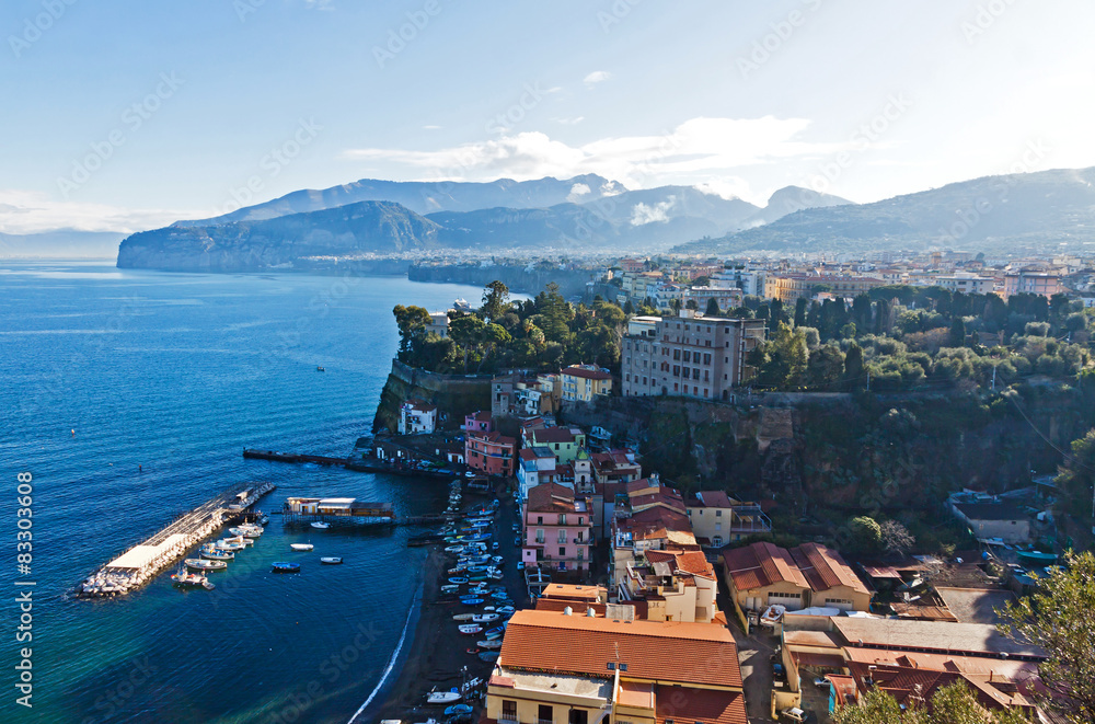 Picturesque morning view of Sorrento city, Italy
