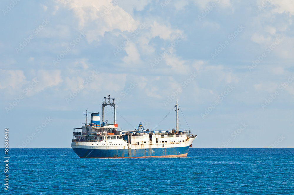 Ship in Mediterranean sea near Cyprus