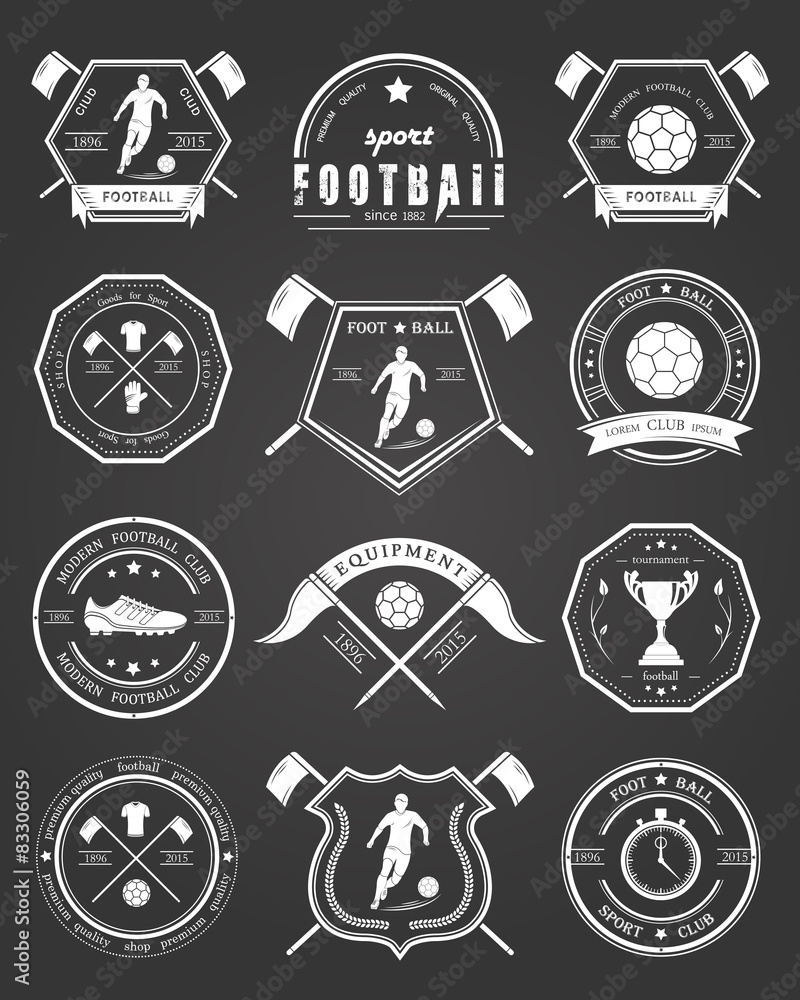 Vector Set of Football Badge Vector Set of Football Badge