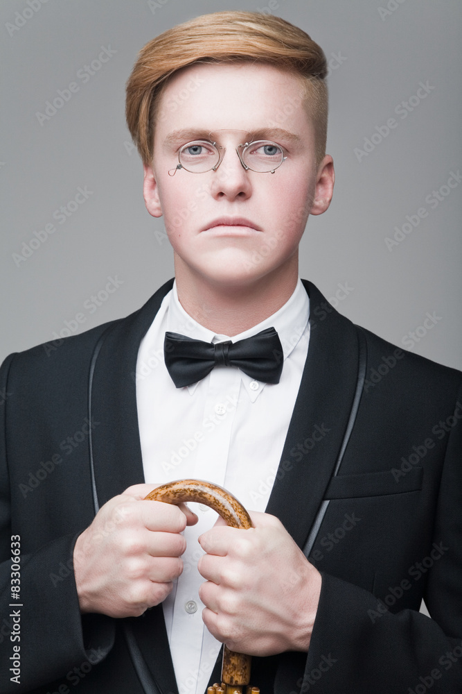 Guy in pince-nez. Stock Photo