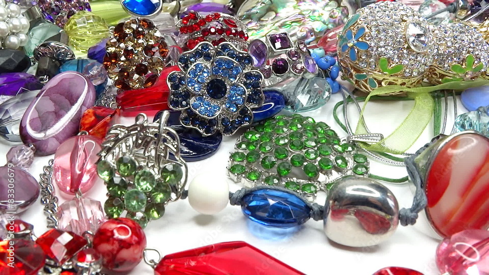 Crystals beads jewellery as fashion background Crystals beads jewellery as fashion background