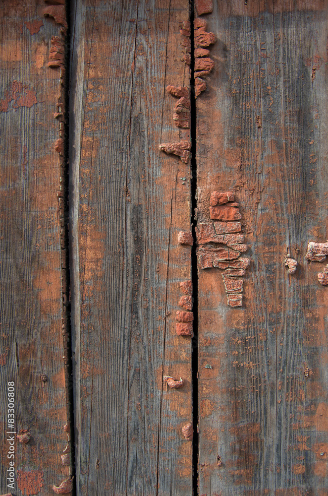 Brown wood texture with elements of destruction Brown wood texture with elements of destruction