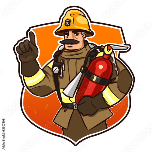 with the fire extinguisher
