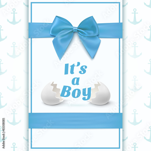 Its a boy. Template for baby shower. photo