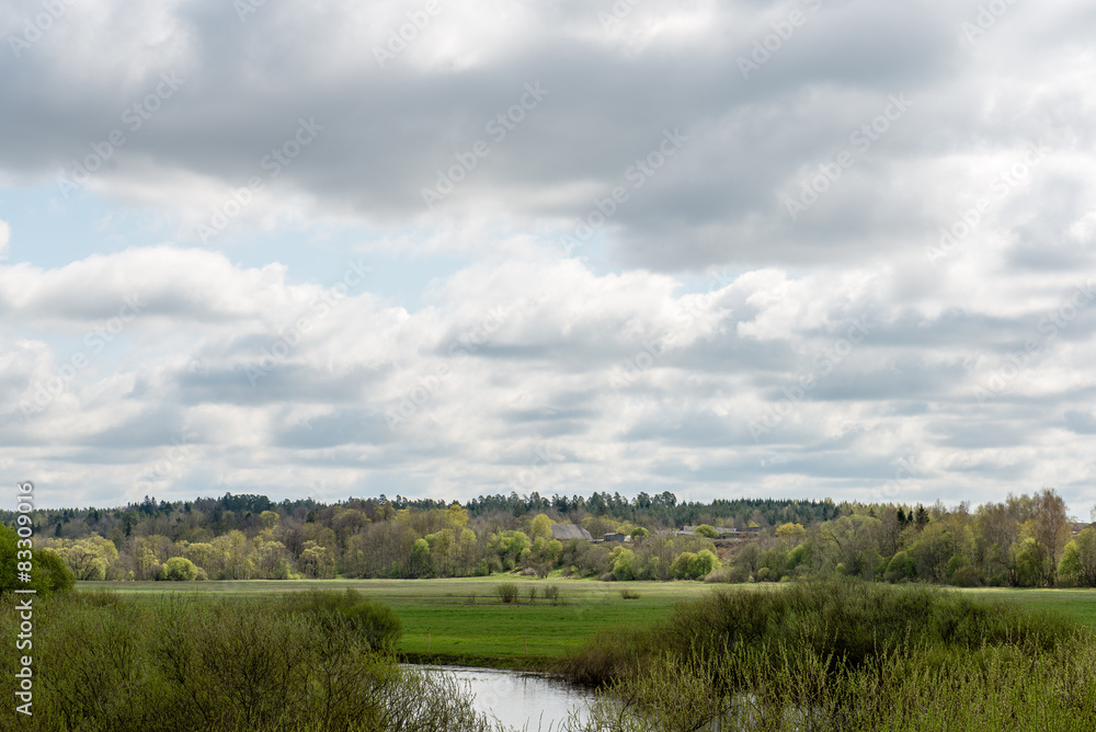 Fototapeta premium countryside fields in early spring