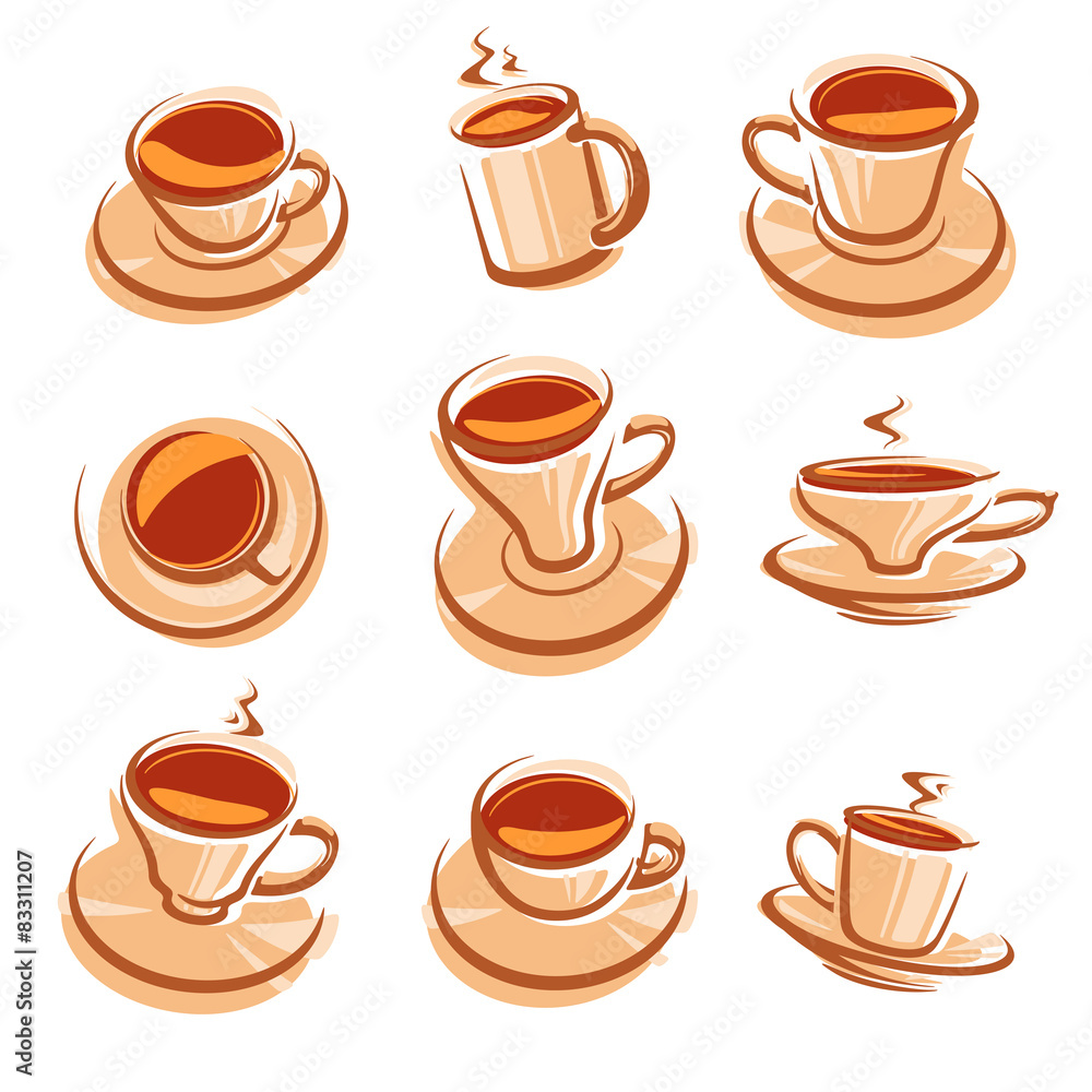 Obraz premium Tea set. Vector