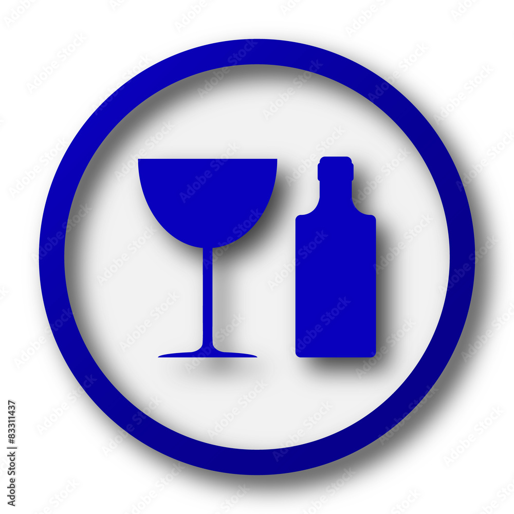 Bottle and glass icon Bottle and glass icon